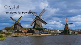 Presentation with windmills - Audience pleasing slide deck consisting of windmills-in-zaanse-schans-netherlands backdrop and a light blue colored foreground