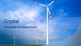  Presentation with windmills - Slide set having windmills outdoor under sky background and a light blue colored foreground