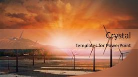  Presentation with energy generation - Cool new PPT theme with windmills standing in desert power backdrop and a  colored foreground