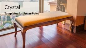  Presentation with lounge - Beautiful PPT theme featuring window at a new interiors backdrop and a coral colored foreground