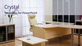  Presentation with modern flowers - Audience pleasing slide deck consisting of window at modern office backdrop and a sky blue colored foreground