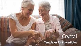  Presentation with knitting - Theme enhanced with window at retirement home background and a  colored foreground