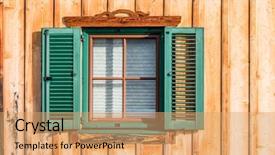  Presentation with window rock az - Presentation enhanced with window blinds and shutters background and a coral colored foreground