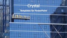  Presentation with maintenance - Cool new PPT theme with window cleaner and maintenance backdrop and a teal colored foreground