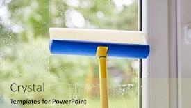  Presentation with spring - Slides having window-cleaner-cleans-windows background and a soft green colored foreground