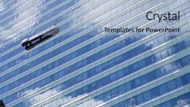  Presentation with birth jesus stained glass window - Presentation having window cleaner lift on glass background and a  colored foreground