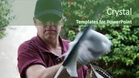  Presentation with wash - Cool new theme with window cleaner using a squeegee to wash a window backdrop and a ocean colored foreground