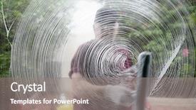  Presentation with wash - Cool new PPT layouts with window cleaner using a squeegee to wash a window backdrop and a gray colored foreground