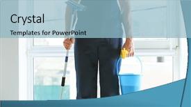  Presentation with people special needs - Cool new theme with window cleaner with special supplies backdrop and a light blue colored foreground