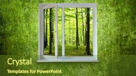  Presentation with wind energy close up portrait - Cool new PPT layouts with window close up for background backdrop and a tawny brown colored foreground
