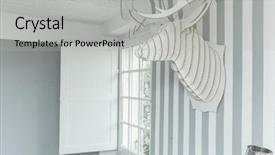  Presentation with deer - Slide set featuring water ballons - oil bubbles isolated on white background and a teal colored foreground