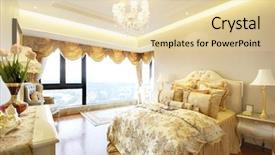  Presentation with house - Presentation theme having window coverings - house background and a lemonade colored foreground