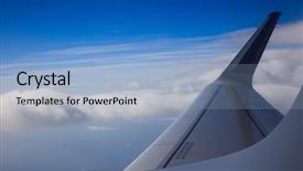  Presentation with banner blue - Presentation design enhanced with window for backdrop aerial space background and a light blue colored foreground