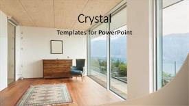  Presentation with house window frame - Theme featuring window frame - mountain house modern architecture interior background and a soft green colored foreground