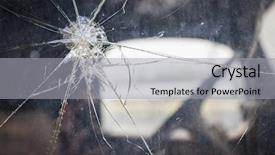  Presentation with cracked - Slide deck enhanced with window glass on antique truck background and a light gray colored foreground