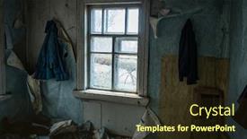  Presentation with house window - Cool new slides with window-in-an-old-abandoned backdrop and a wine colored foreground