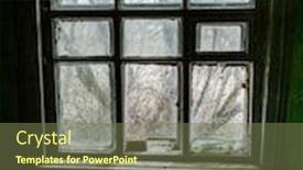  Presentation with house window - Amazing PPT layouts having window-in-an-old-abandoned backdrop and a tawny brown colored foreground