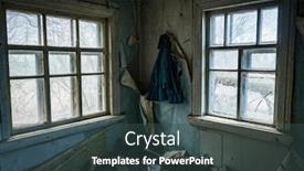  Presentation with house window - Slide deck consisting of window-in-an-old-abandoned background and a ocean colored foreground