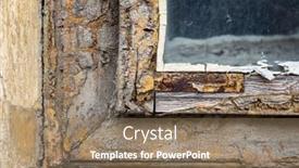  Presentation with house window - Slide set with window-in-an-old-dilapidated background and a coral colored foreground