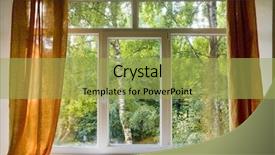  Presentation with plastic - Amazing presentation having window in room with view backdrop and a yellow colored foreground