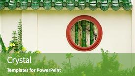  Presentation with chinese - Cool new presentation with window in wall in garden backdrop and a  colored foreground