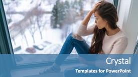  Presentation with asian - Audience pleasing presentation theme consisting of window looking at cold weather backdrop and a teal colored foreground