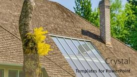  Presentation with house window - Presentation design enhanced with window-of-a-house background and a coral colored foreground