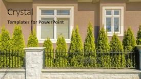  Presentation with house window - PPT layouts having window-of-a-house background and a gold colored foreground