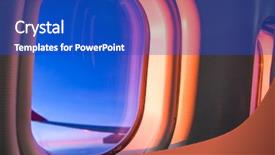  Presentation with aircraft - Colorful PPT theme enhanced with window of an aircraft backdrop and a cobalt blue colored foreground