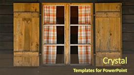  Presentation with house window - Audience pleasing slide set consisting of window of an old rural house backdrop and a tawny brown colored foreground