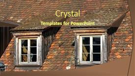  Presentation with roof - Presentation design featuring window-of-attic-on-medieval background and a tawny brown colored foreground