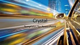  Presentation with traffic light - Theme having window of rush car background and a coral colored foreground