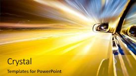  Presentation with traffic light - Presentation theme having window of rush car background and a gold colored foreground