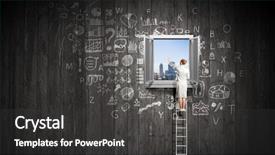  Presentation with success - Presentation consisting of window to success mixed media background and a dark gray colored foreground