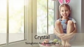  Presentation with happy holiday - Beautiful slides featuring window with a basket backdrop and a mint green colored foreground