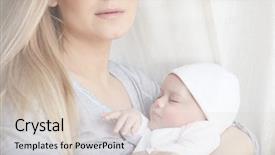  Presentation with new baby - Slide deck consisting of window with cute sleeping baby background and a lemonade colored foreground