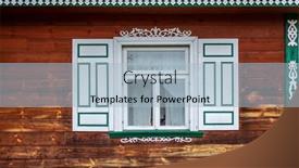  Presentation with poland - Colorful presentation theme enhanced with window-with-decorative-wooden-shutters backdrop and a light blue colored foreground