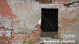  Presentation with brick wall - Slides featuring window-with-grate background and a gray colored foreground