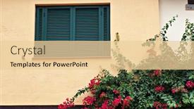  Presentation with yellow green - PPT layouts featuring window-with-green-sun-blinds background and a lemonade colored foreground