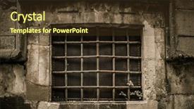  Presentation with building and wind - Slide set featuring window with lattice in old background and a tawny brown colored foreground