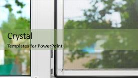  Presentation with mosquito - Slide deck featuring window with mosquito screen indoors background and a seafoam green colored foreground