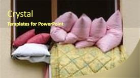  Presentation with aztecs blanket - Presentation theme featuring window-with-pillows-and-blanket background and a wine colored foreground