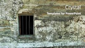  Presentation with house window - PPT layouts featuring window-with-rusty-bars background and a violet colored foreground