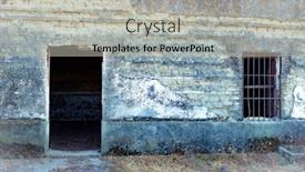  Presentation with house window - Cool new slides with window-with-rusty-bars backdrop and a light gray colored foreground