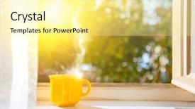  Presentation with good - Audience pleasing PPT theme consisting of window with sun and defocus backdrop and a blonde colored foreground