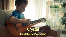  Presentation with two cute sisters playing - PPT layouts having windows 7 - cute boy playing guitar background and a tawny brown colored foreground