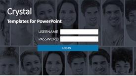  Presentation with login - Theme featuring windows 7 - login page against people collage background and a dark gray colored foreground