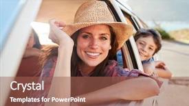  Presentation with road trip - Slide deck consisting of windows 7 - portrait of mother and children background and a red colored foreground