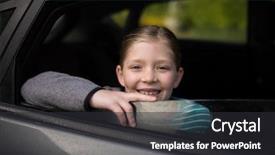  Presentation with smiling little girl - Beautiful presentation design featuring windows 7 - portrait of smiling teenage girl backdrop and a  colored foreground
