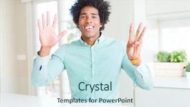  Presentation with african american in computer business - Slide set with windows 8 - african american business man wearing background and a sky blue colored foreground